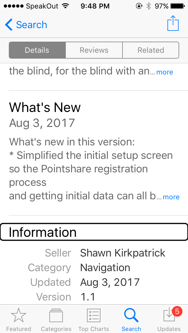 Screen shot of August Update
